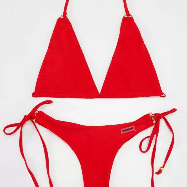 GIGI-Μαγιό Σετ Μπικίνι με Μακρύ Κορδόνι - Κόκκινο