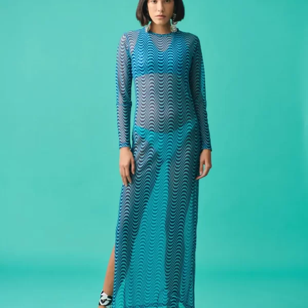 Evie Φόρεμα Διαφάνεια - WAVES BLUE