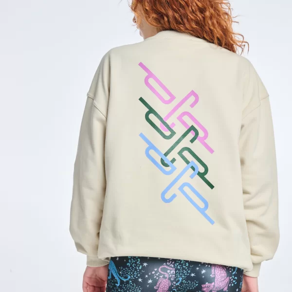 Γυναικείο Φούτερ με μεταξοτυπία Abstract - BEIGE