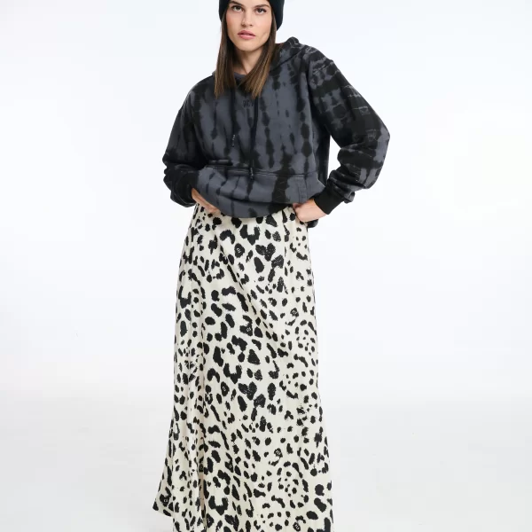 Γυναικεία Μακριά Φούστα Εμπριμέ - BEIGE