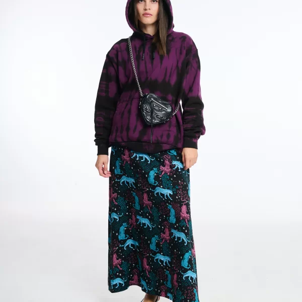 Γυναικεία Μακριά Φούστα Εμπριμέ - PETROL