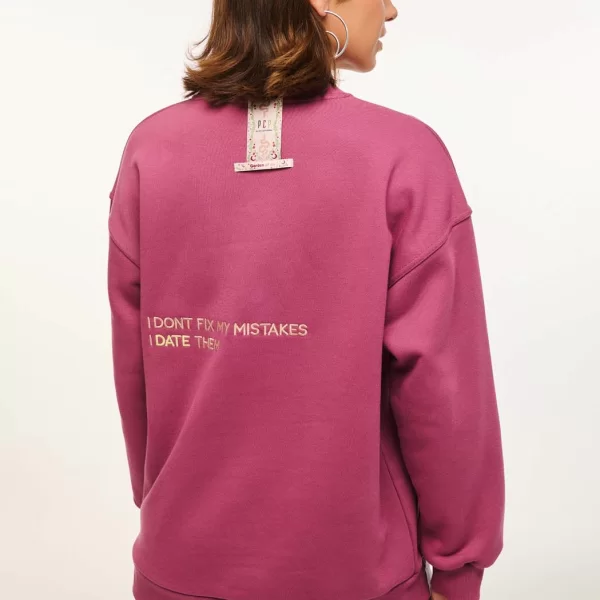 Γυναικείο Φούτερ με κέντημα - MISTAKES - PLUM