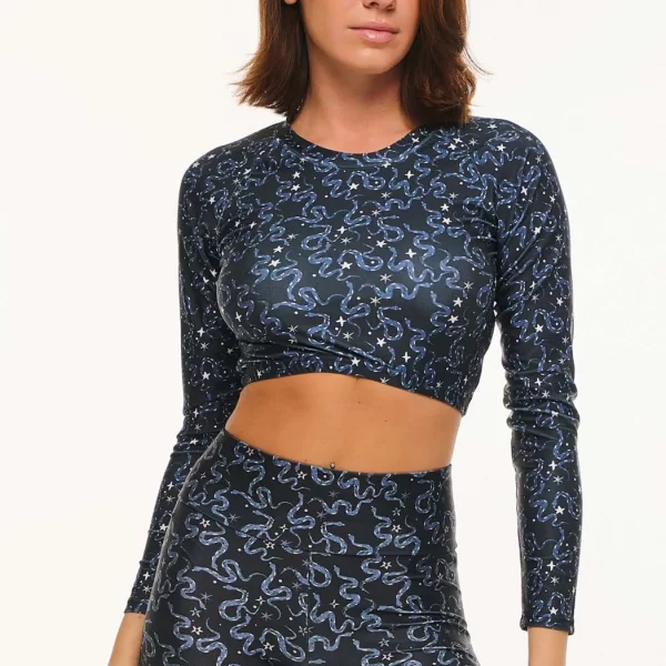 Γυναικείο Εμπριμέ Crop Top - SNAKES - BLACK