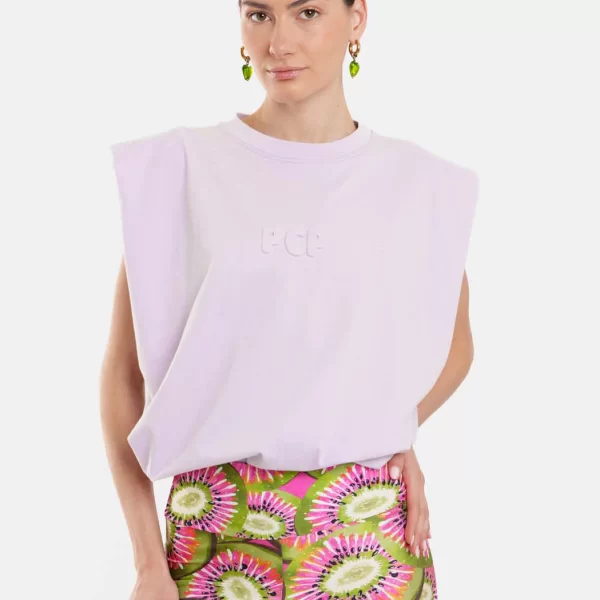 Γυναικείο Αμανικό Μπλουζάκι με ανάγλυφο - Bubble - LILAC