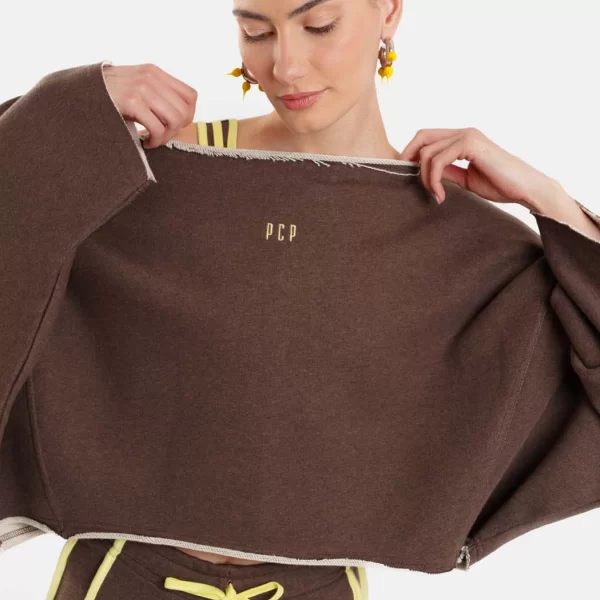 Γυναικεία Αθλητική Μπλούζα με κέντημα - Jennifer - BROWN