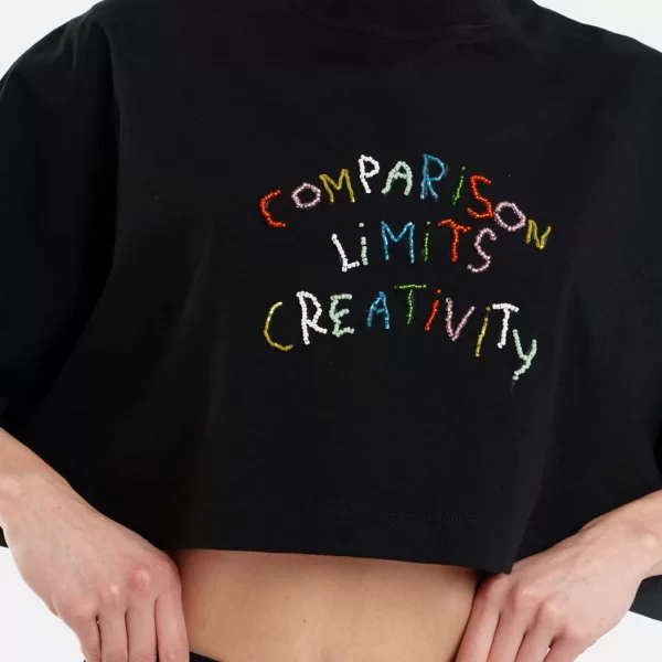 Γυναικείο Χειροποίητο Crop Top - Sloutsy - BLACK