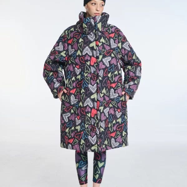 Γυναικείο ελαφρύ παλτό με γιακά Hearts - WINE