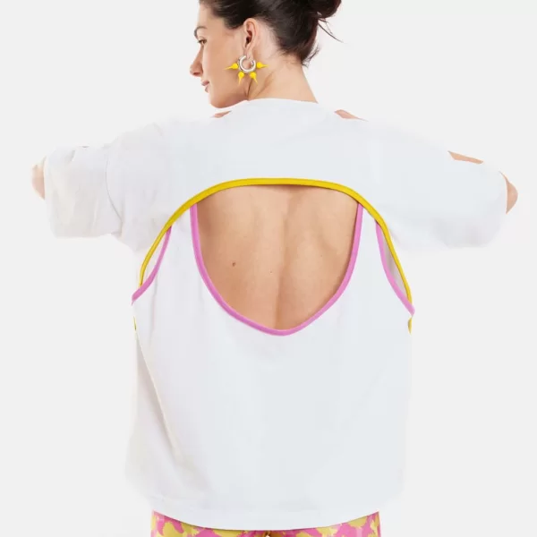 PCP CLOTHING Γυναικείο Κοντομάνικο Μπλουζάκι με κέντημα - Aria - WHITE