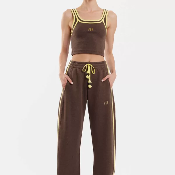 Γυναικείο Παντελόνι με κέντημα - Bonny - BROWN