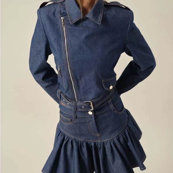 AREA γυναικείο τζιν τζάκετ με ζώνη