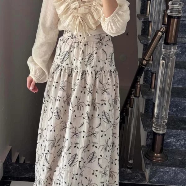 SIERA γυναικεία κιπούρ φούστα με φλοράλ σχέδιο