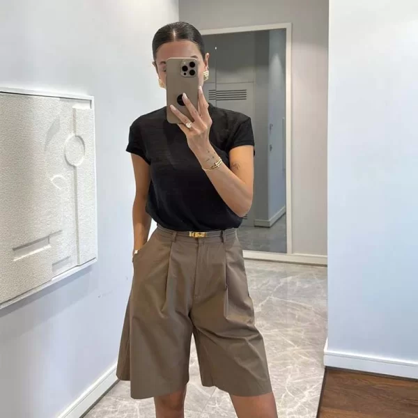 SOU Marlie γυναίκεια βερμούδα ψηλόμεσο ισια γραμμή