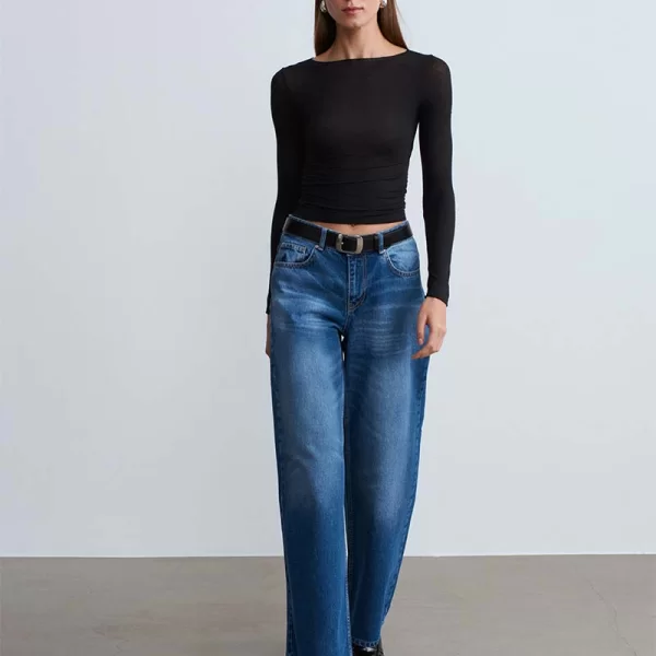 SOU RED γυναικεία τζιν φαρδιά παντελόνα