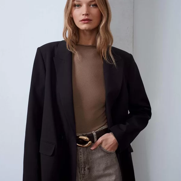 SOU DUFF γυναικείο μπλέιζερ με κουμπιά μαύρο