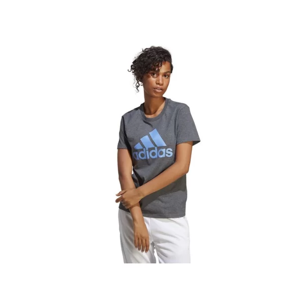 Adidas Big Logo Γυναικείο Αθλητικό T-shirt Grey Melange/Siel IC0634