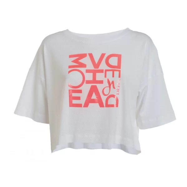 Deha B64440 Κοντομάνικο Crop Top Λευκό