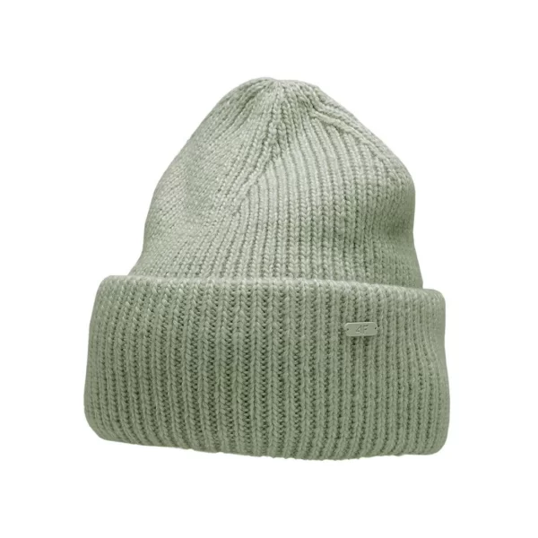 4F 4F Beanie Γυναικείος Σκούφος με Rib Πλέξη σε Πράσινο χρώμα H4Z22-CAD005-47M