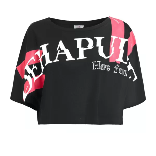 Deha Κοντομάνικο Crop Top Μαύρο B64533-10009