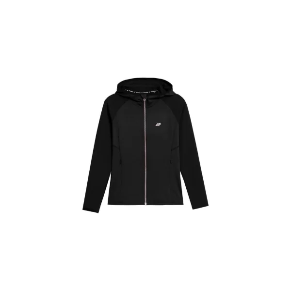 4F 4F Γυναικεία Ζακέτα Φούτερ με Κουκούλα Μαύρη H4Z21-BLDF012-20S