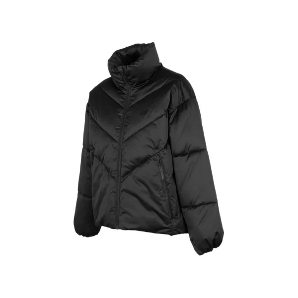 4F Κοντό Γυναικείο Puffer Μπουφάν για Χειμώνα Μαύρο H4Z22-KUDP019-20S
