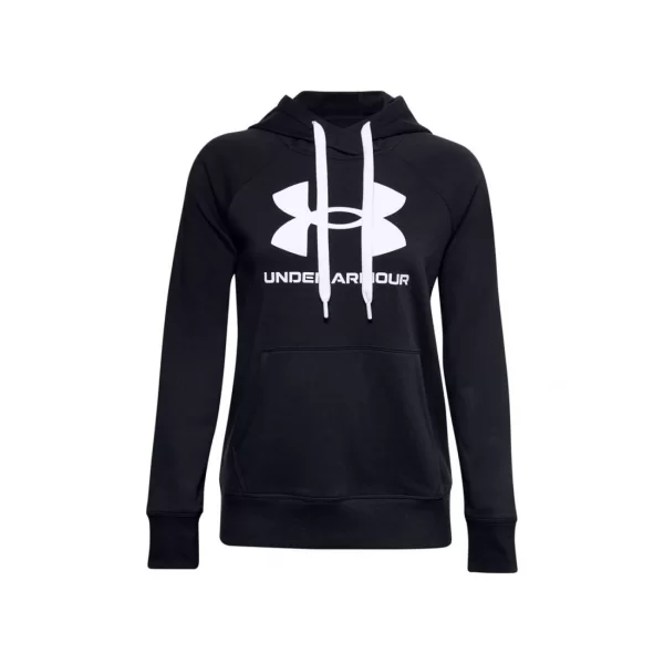 UNDER ARMOUR Under Armour Rival Logo Γυναικείο Φούτερ με Κουκούλα Μαύρο 1356318-001