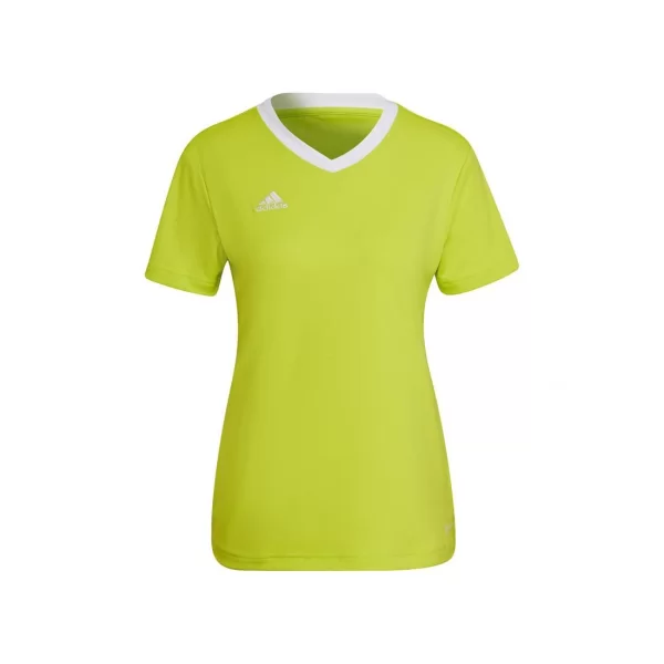 Adidas Entrada 22 Γυναικείο Αθλητικό T-shirt Fast Drying με V Λαιμόκοψη Κίτρινο HC5080