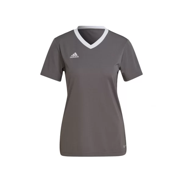Adidas Entrada 22 Γυναικείο Αθλητικό T-shirt Fast Drying με V Λαιμόκοψη Team Grey Four H59848