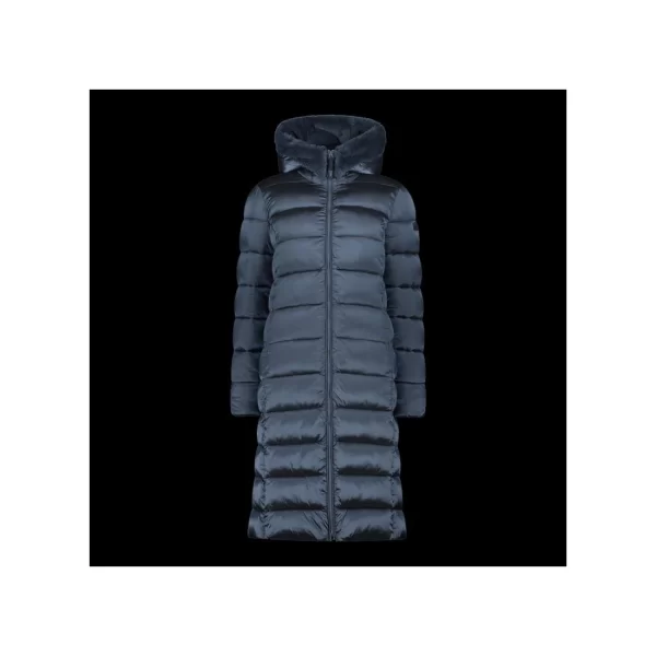 CMP women's winter jacket with hood long insulated coat navy blue 34K0046FL635