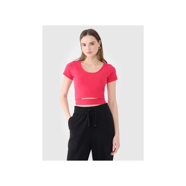 Women's crop top plain tshirt 4F 4FRSS25TTSHF269554S