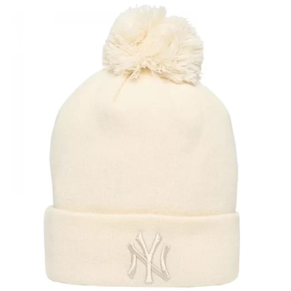 New Era Wmns Metallic Bobble Beanie New York Yankees Hat 60691357