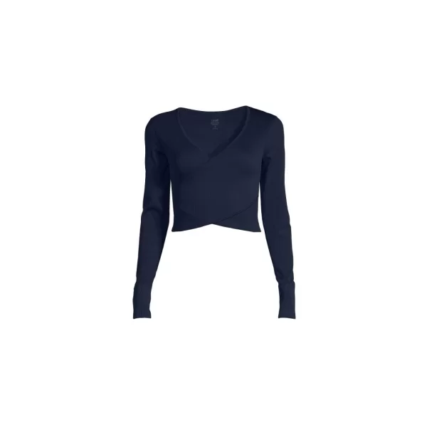 CASALL Seamless Rib Wrap Longsleeve core blue Tshirt