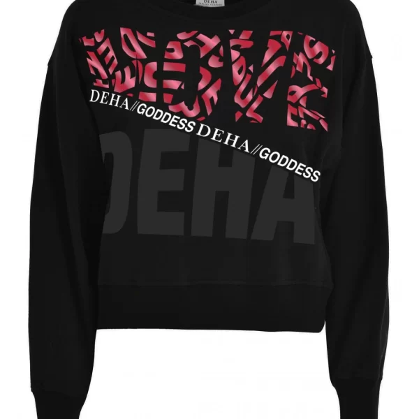 Deha Cropped Γυναικείο Φούτερ Μαύρο B74862-10009