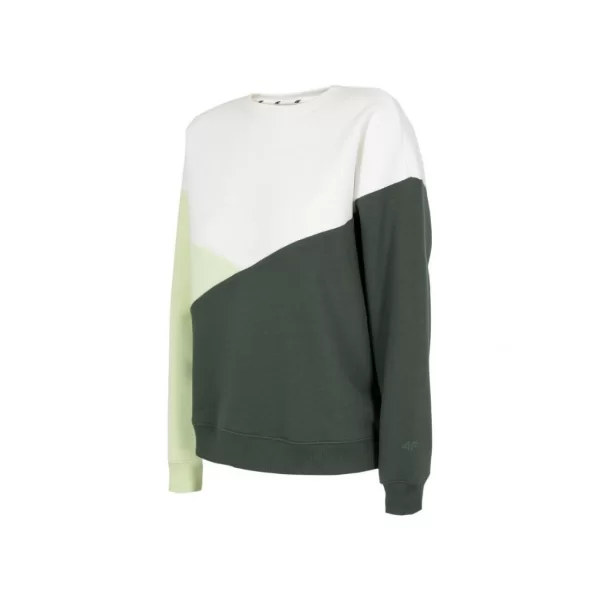 4F Γυναικείο Φούτερ White/Green H4L22-BLD013-22S