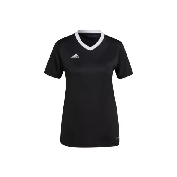 Adidas Entrada 22 Γυναικείο Αθλητικό T-shirt Fast Drying με V Λαιμόκοψη Μαύρο H57572