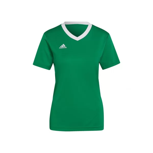 Adidas Entrada 22 Γυναικείο Αθλητικό T-shirt Fast Drying με V Λαιμόκοψη Πράσινο HI2124