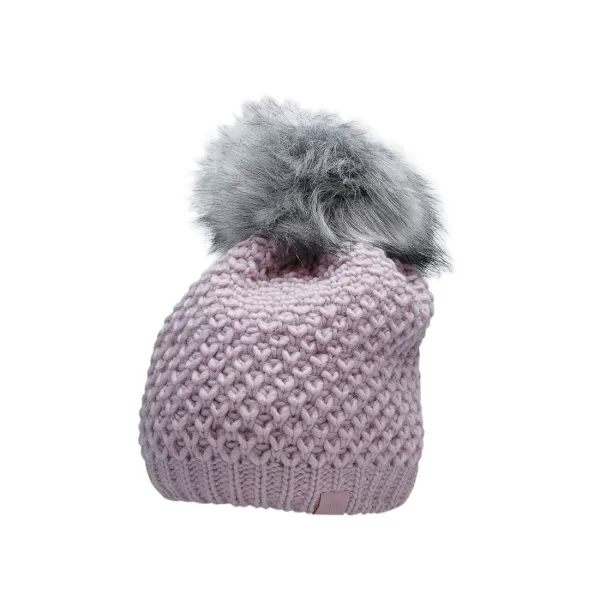 4F 4F Pom Pom Beanie Γυναικείος Σκούφος Πλεκτός σε Λιλά χρώμα H4Z22-CAD014-52S