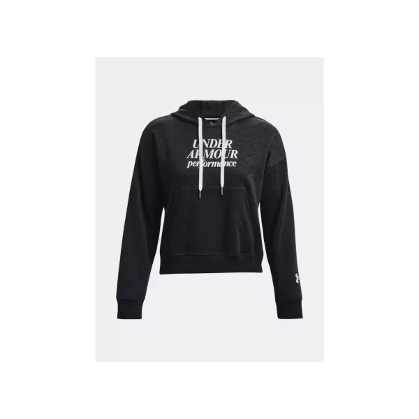 Under Armour Essential Script Γυναικείο Φούτερ με Κουκούλα Μαύρο 1374107-001