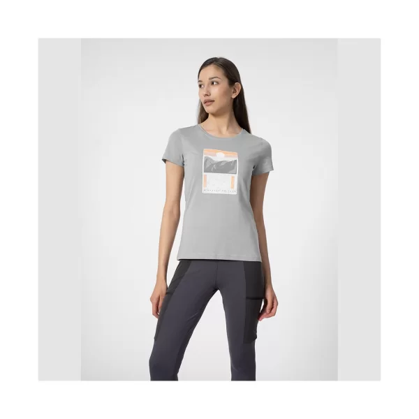 4F Γυναικείο T-shirt Γκρι 4FSS23TFTSF274-27S
