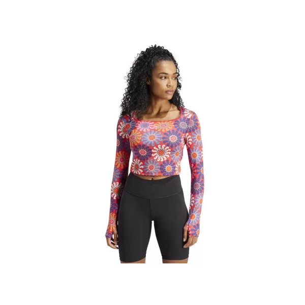 Adidas Farm Γυναικείο Crop Top Μακρυμάνικο Καλοκαιρινό Ροζ IM2361