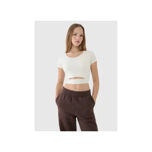 Women's crop top plain tshirt 4F 4FRSS25TTSHF269511S