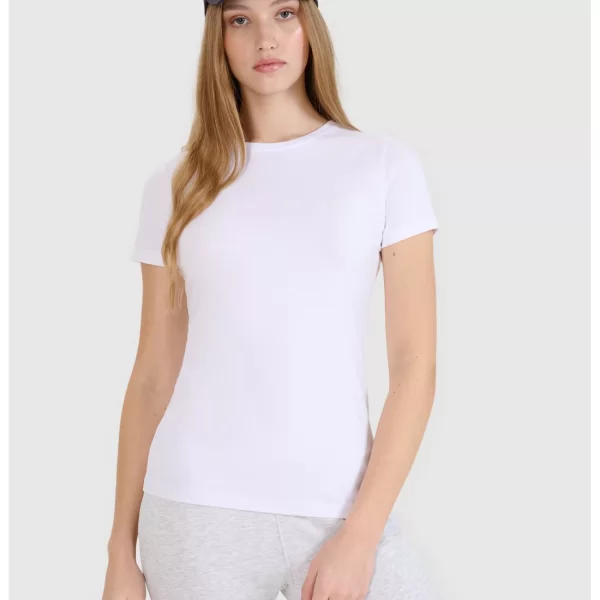 Women's slim plain T-shirt (2-pack) - Μαύρο & Λευκό