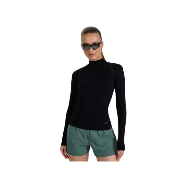 4F Women's longsleeve tshirt 4F F419 deep black 4FWAW25TFLOF419 20S