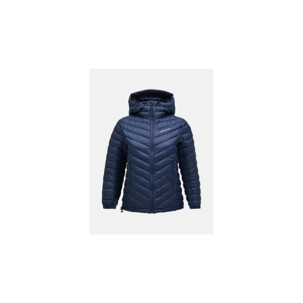 Peak Performance W Frost Down Hood Jacket Navy Blue