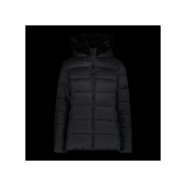 CMP women's winter jacket with hood sports insulated black 34K0036FU901