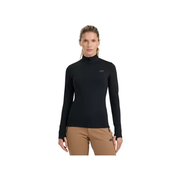 Women's thermal sweatshirt 4F F098 deep black 4FWAW25UBRUF098 20S