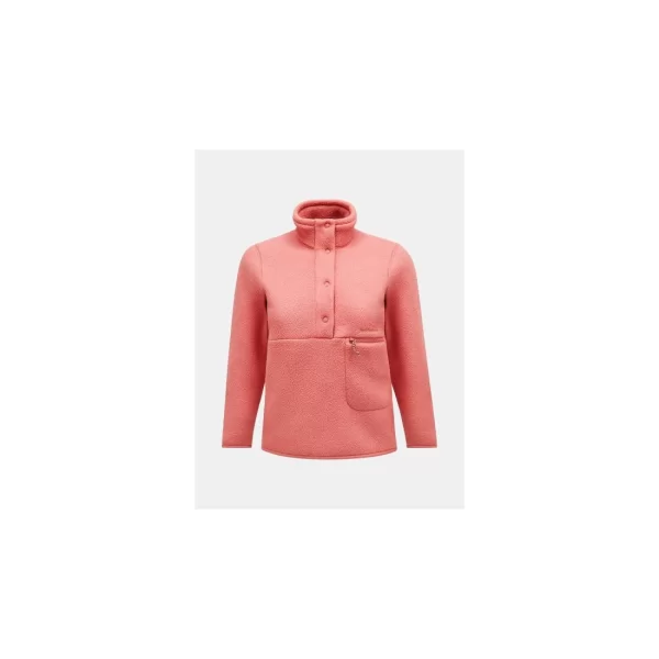 Peak Performance Peak Performance W Fleece Snap T Pink Sweatshirt