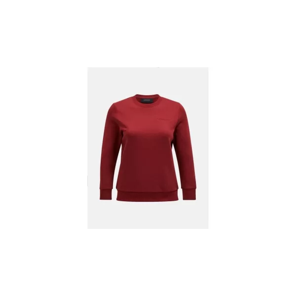 Peak Performance W Original Small Logo Crew Burgundy Sweatshirt