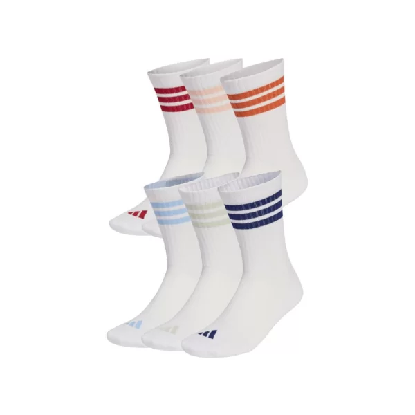 Adidas 3Stripes Essentials Cushioned Crew 6 Pack Socks White KE5493