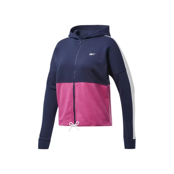 Reebok Reebok Training Essentials Γυναικεία Ζακέτα Φούτερ με Κουκούλα Μπλε FU2205