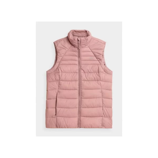 4F 4F Κοντό Γυναικείο Αμάνικο Puffer Μπουφάν Ροζ H4Z21-KUDP001-56S